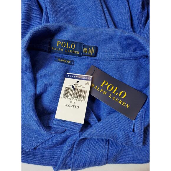 New! Ralph Lauren Polo Shirt Mens XXL 100% Cotton Short Sleeve Blue 2XL CLASSIC - Picture 4 of 8